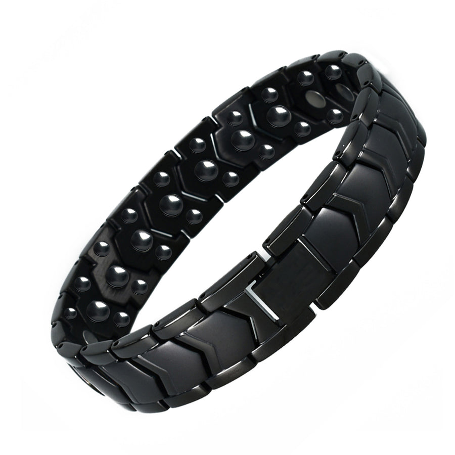 Triple-Row Hematite Titanium Bracelet