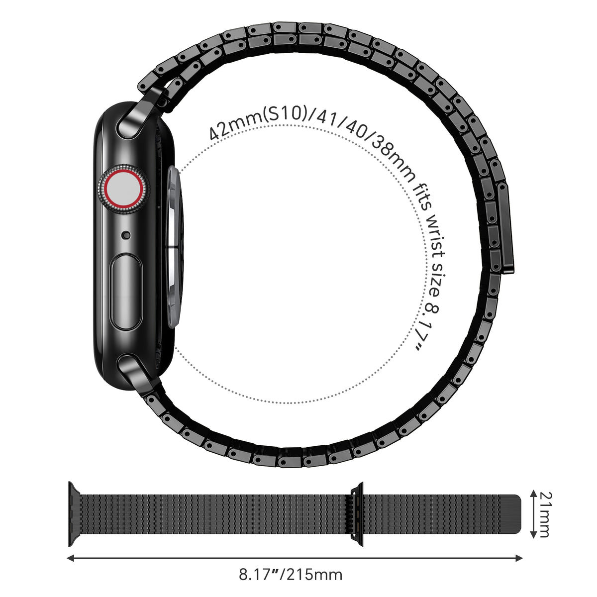 Stainless Steel Integrated Loop Band Compatible with Apple Watch
