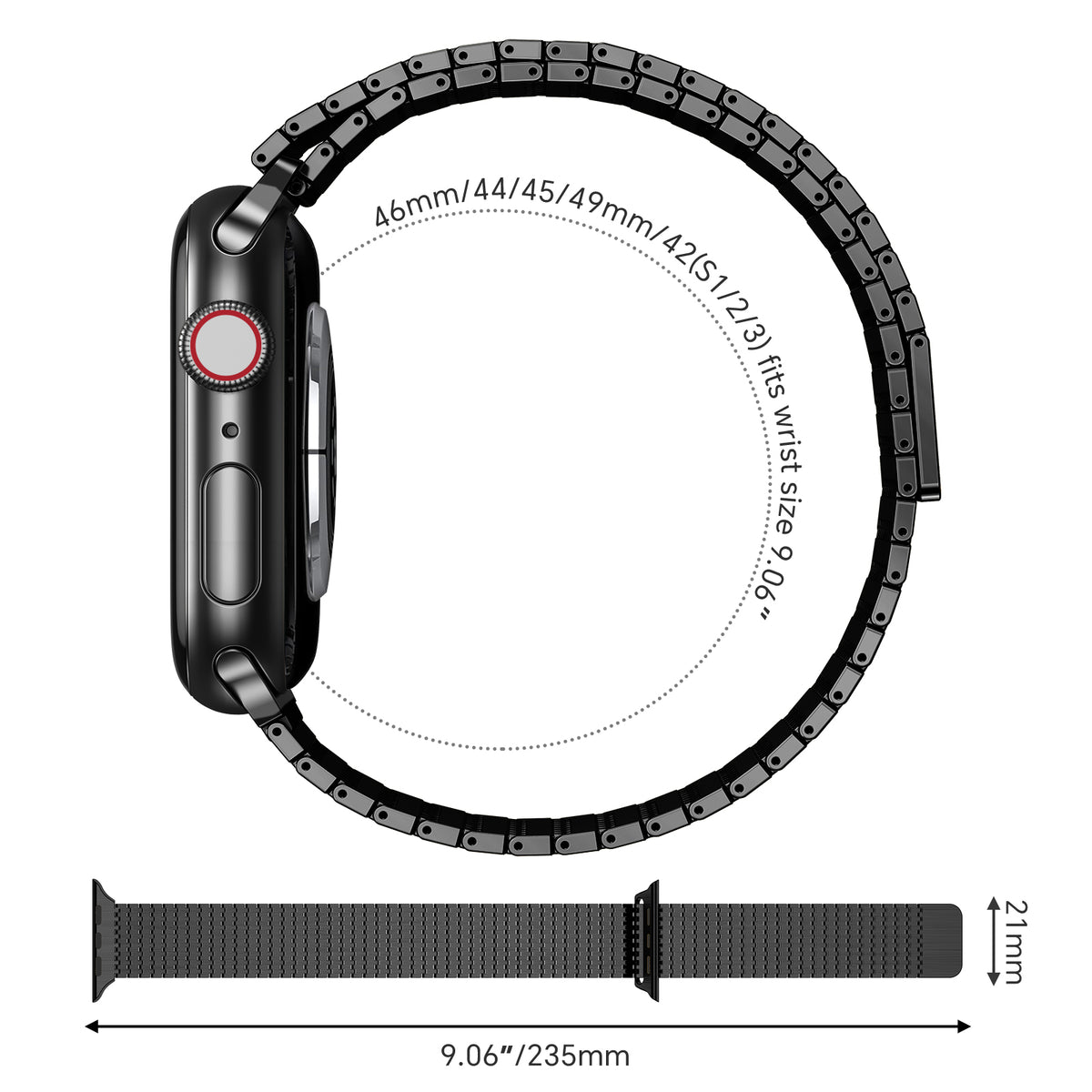 Stainless Steel Integrated Loop Band Compatible with Apple Watch