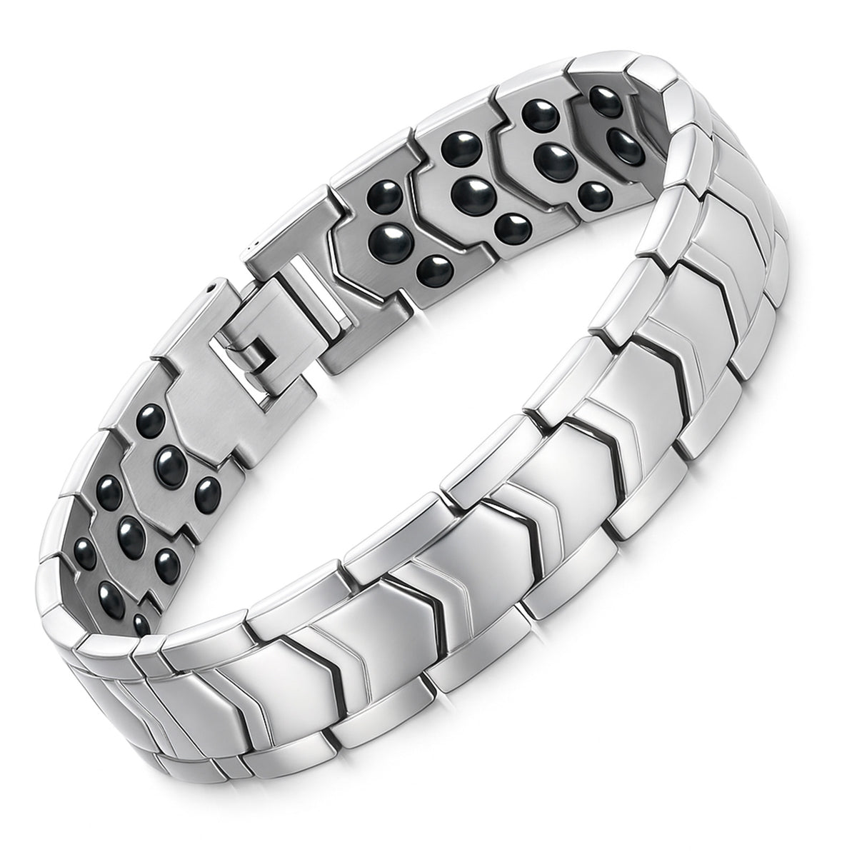 Triple-Row Hematite Titanium Bracelet