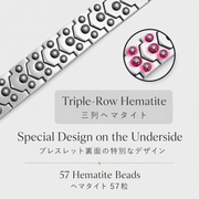 Triple-Row Hematite Titanium Bracelet