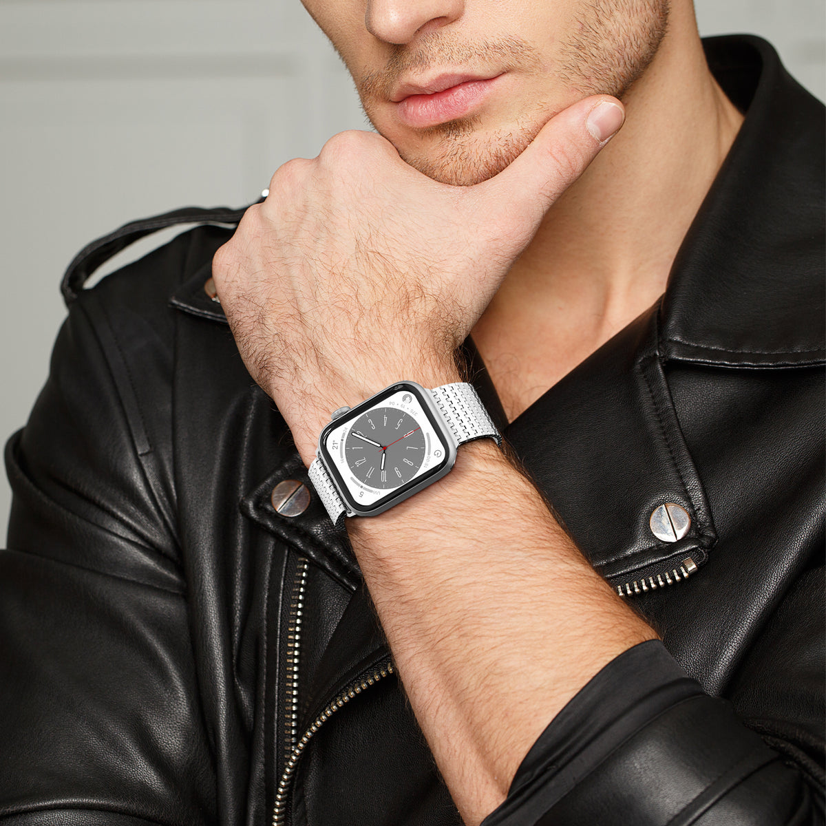 Stainless Steel Integrated Loop Band Compatible with Apple Watch
