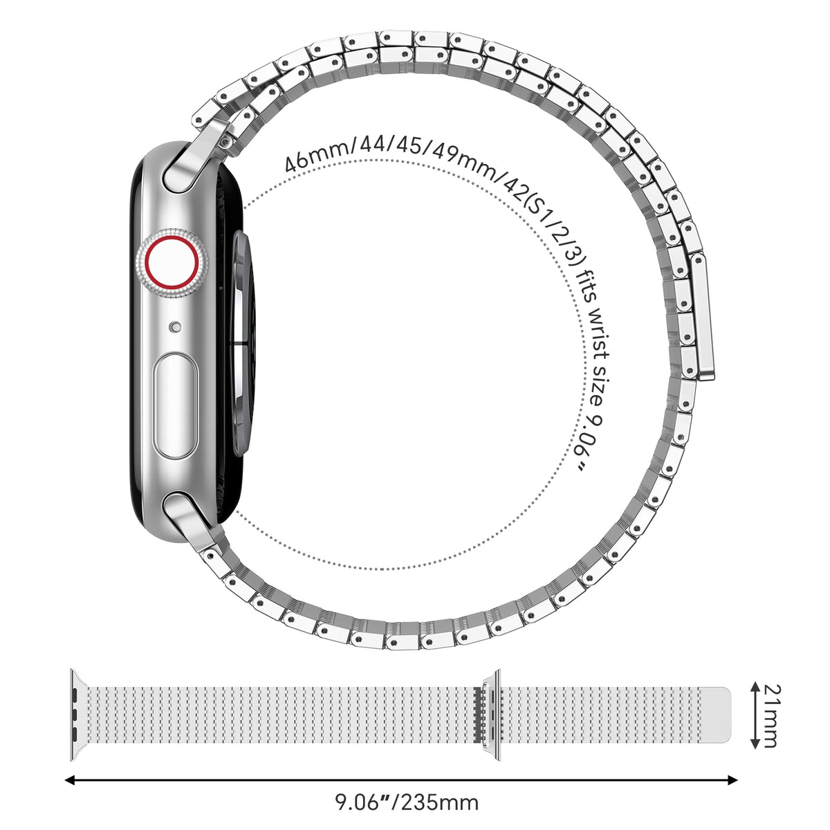 Stainless Steel Integrated Loop Band Compatible with Apple Watch